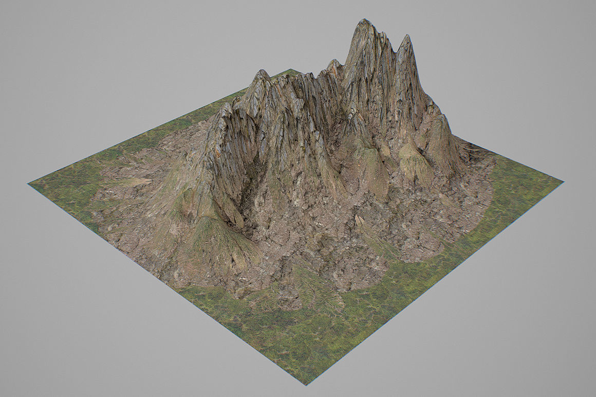 Mountains Kitbash Low-poly 3D model_3
