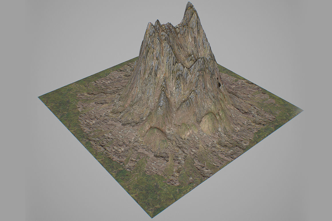 Mountains Kitbash Low-poly 3D model_2