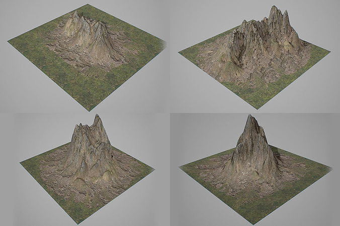 Mountains Kitbash Low-poly 3D model