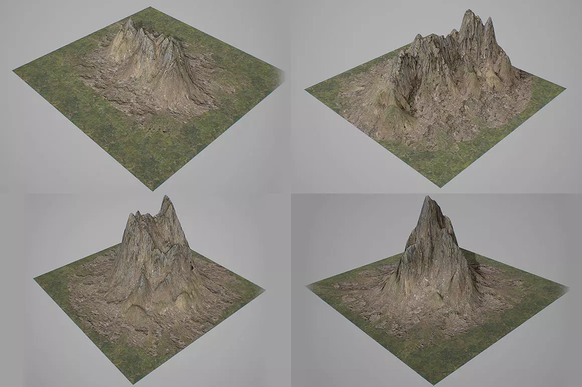 Mountains Kitbash Low-poly 3D model_0