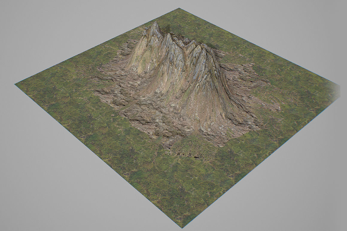 Mountains Kitbash Low-poly 3D model_4
