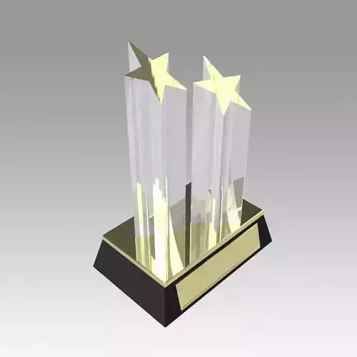 Award figurine Two Star gold 3D model