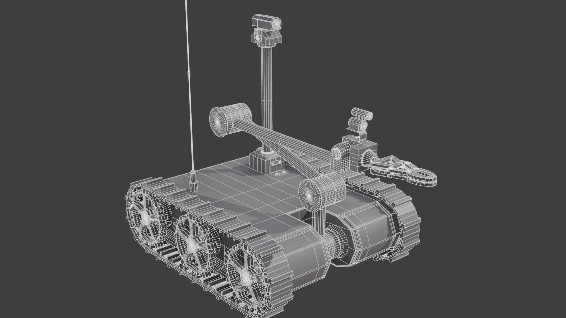 Bomb disposal EOD wheelbarrow robot 3D model_2