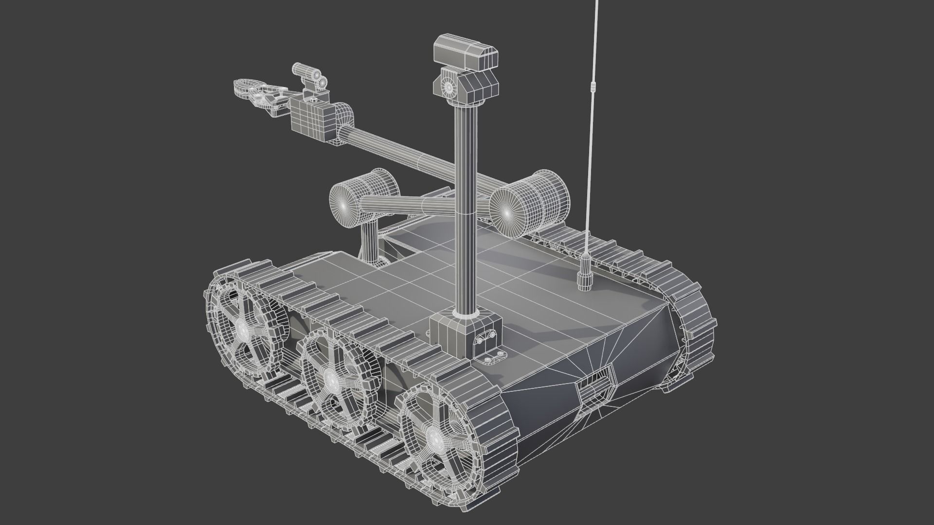Bomb disposal EOD wheelbarrow robot 3D model_10