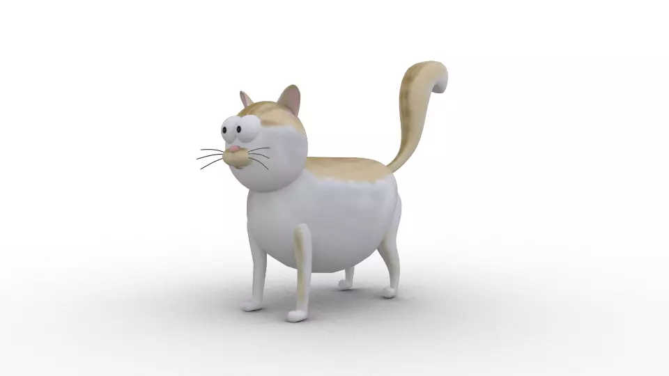 Cartoon Cat - Rigged Low-poly 3D model