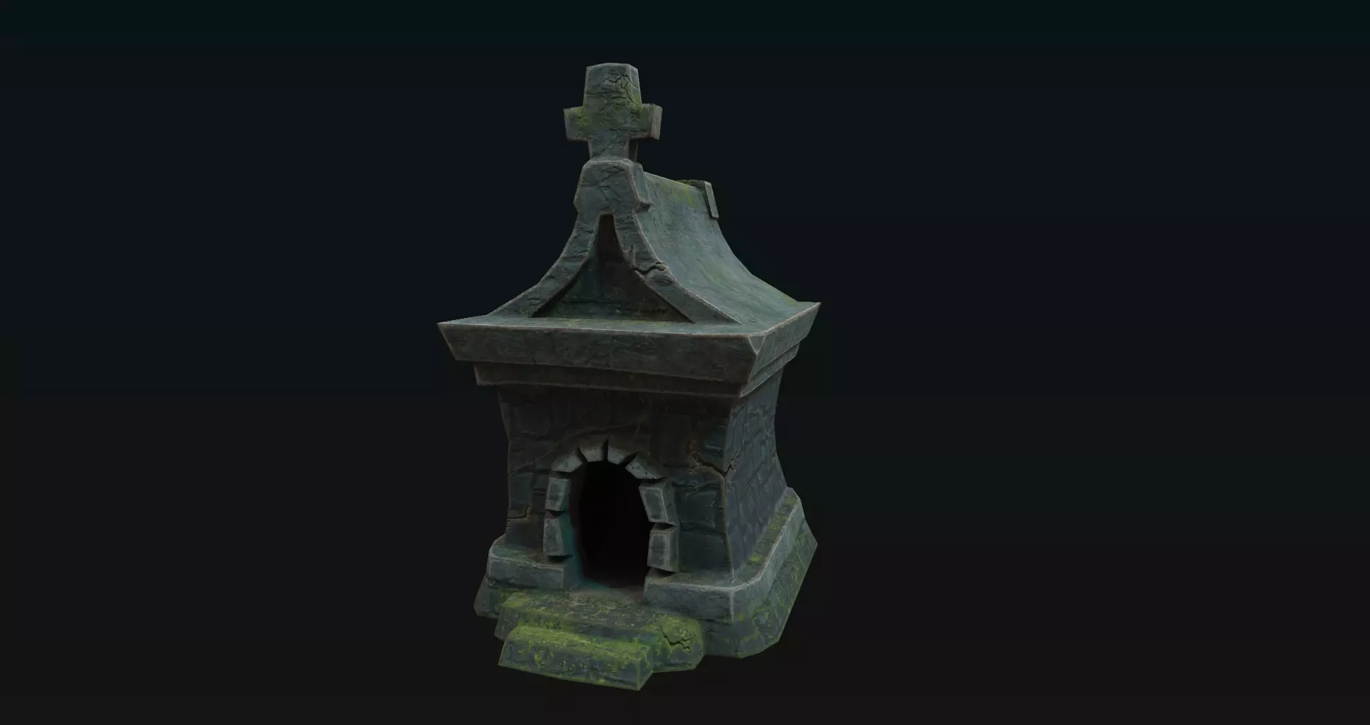 Cartoon Stylized low poly Chapel Game Asset Low-poly 3D model_0