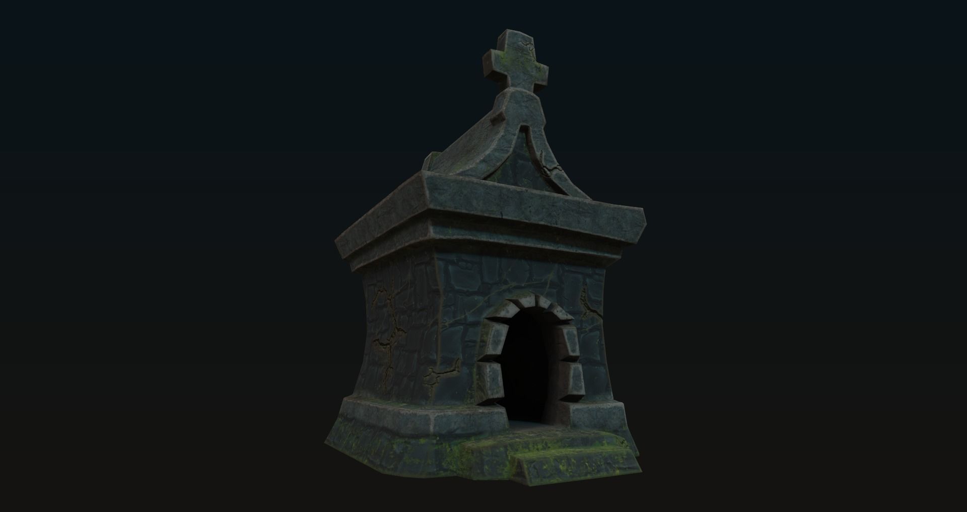 Cartoon Stylized low poly Chapel Game Asset Low-poly 3D model_3