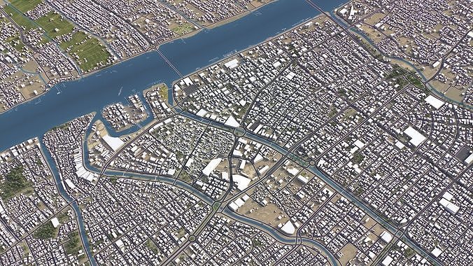 Basra - 3D City Model Low-poly 3D model 4
