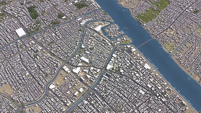 Basra - 3D City Model Low-poly 3D model 3