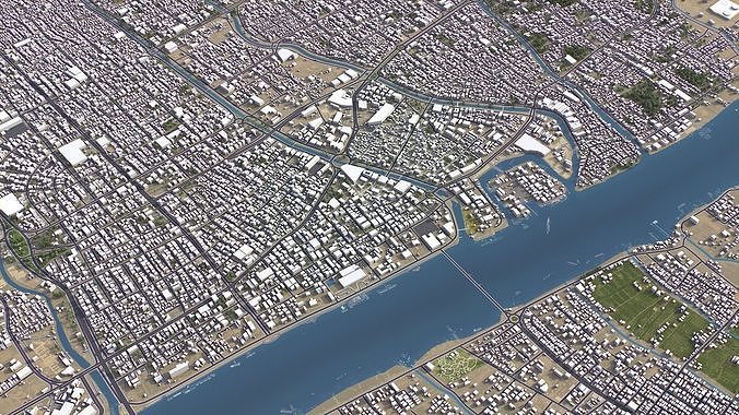 Basra - 3D City Model Low-poly 3D model 7