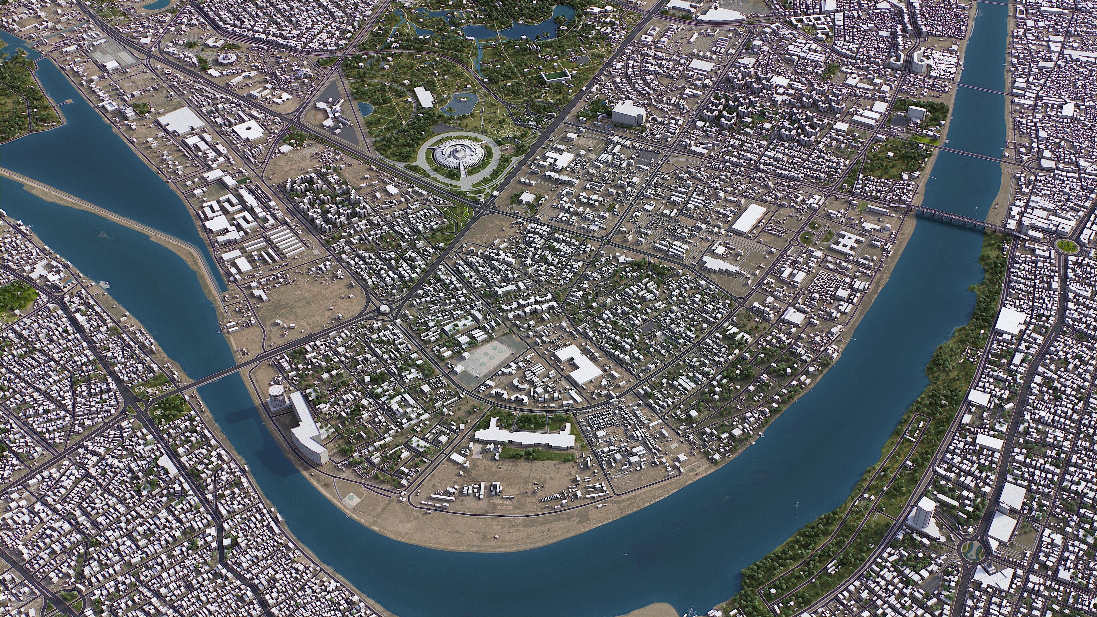 Baghdad - 3D City Model Low-poly 3D model_2