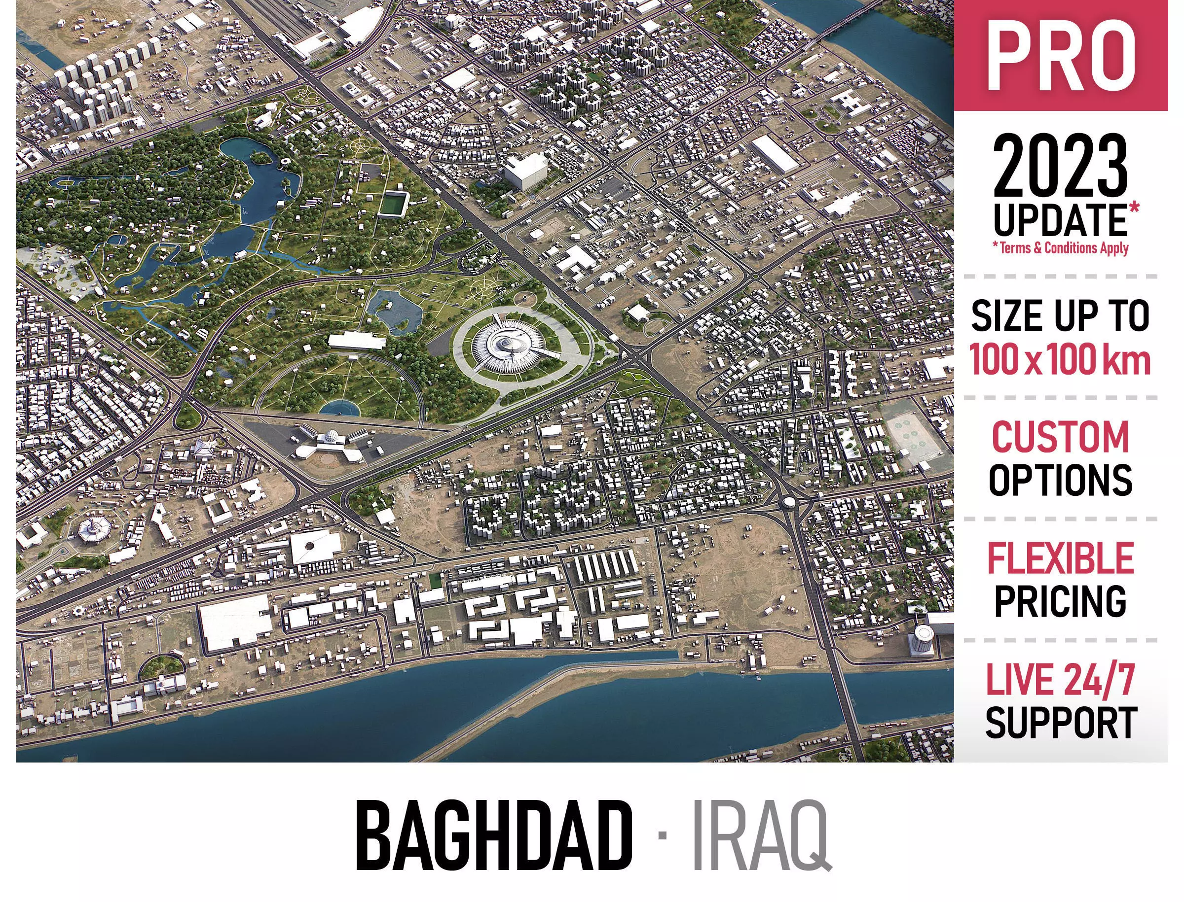 Baghdad - 3D City Model Low-poly 3D model_0