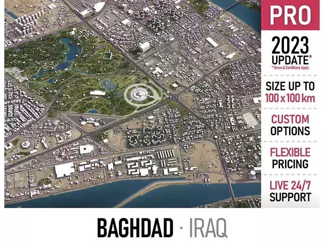 Baghdad - 3D City Model Low-poly 3D model