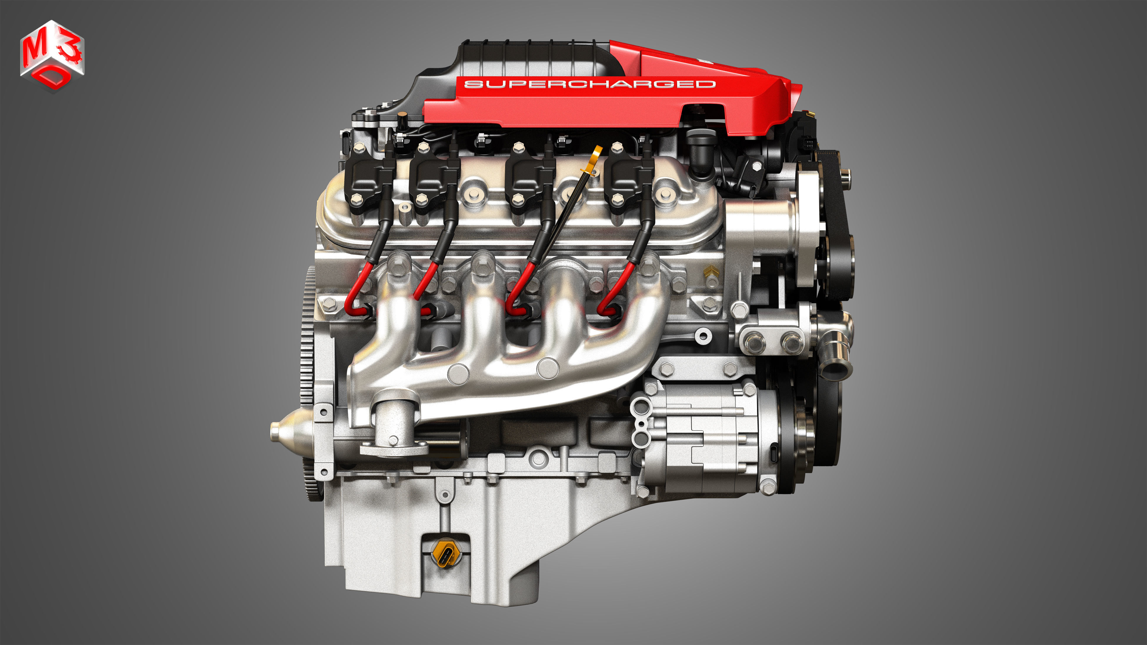 LSA Engine - V8 Supercharged Engine 3D model_5