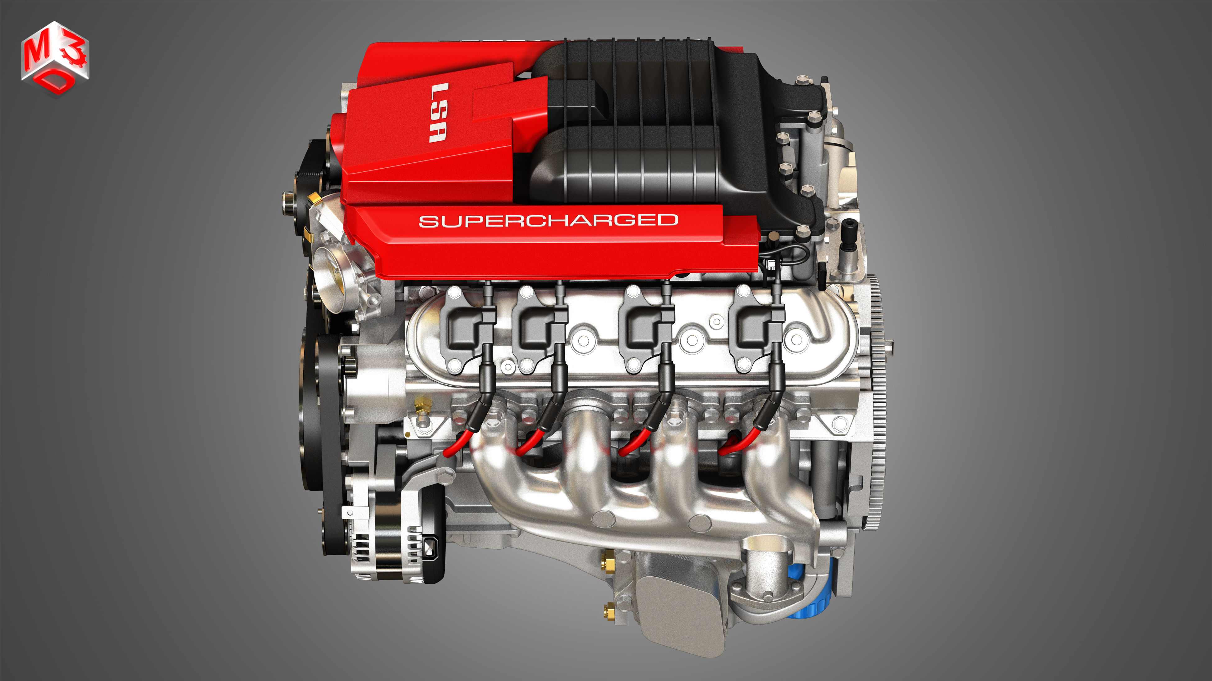 LSA Engine - V8 Supercharged Engine 3D model_10
