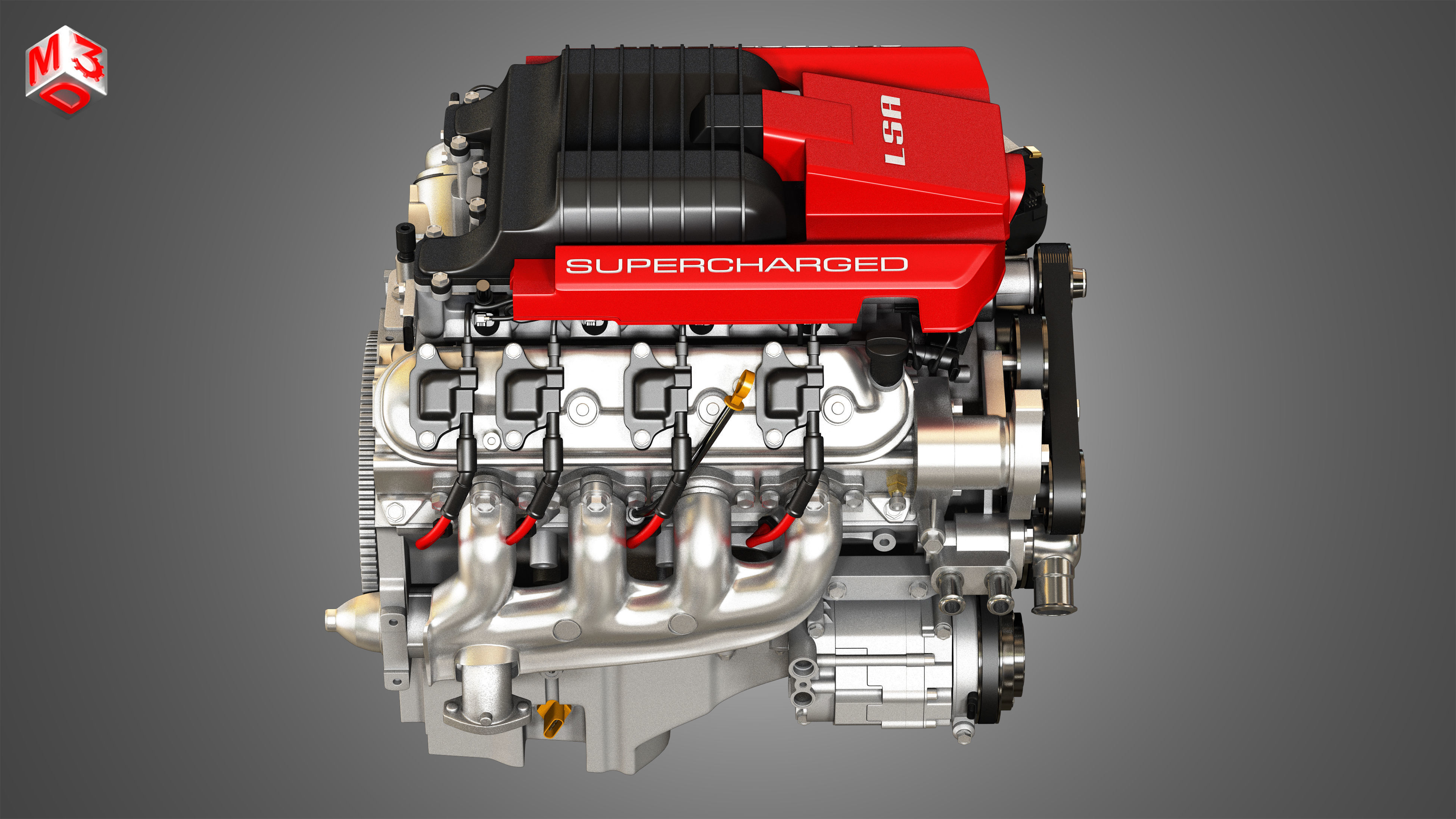 LSA Engine - V8 Supercharged Engine 3D model_11