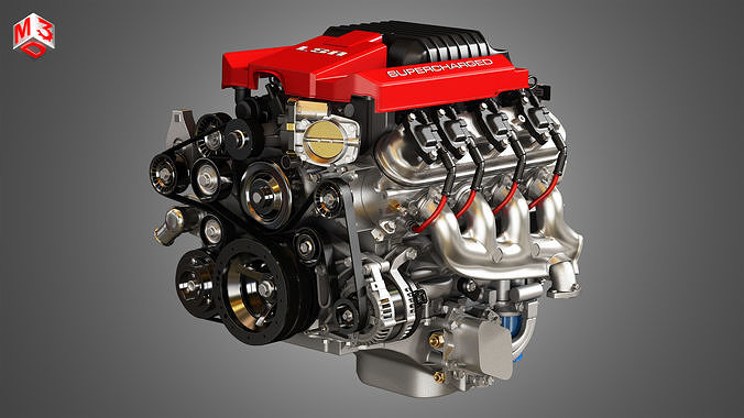 LSA Engine - V8 Supercharged Engine 3D model