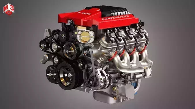 LSA Engine - V8 Supercharged Engine 3D model