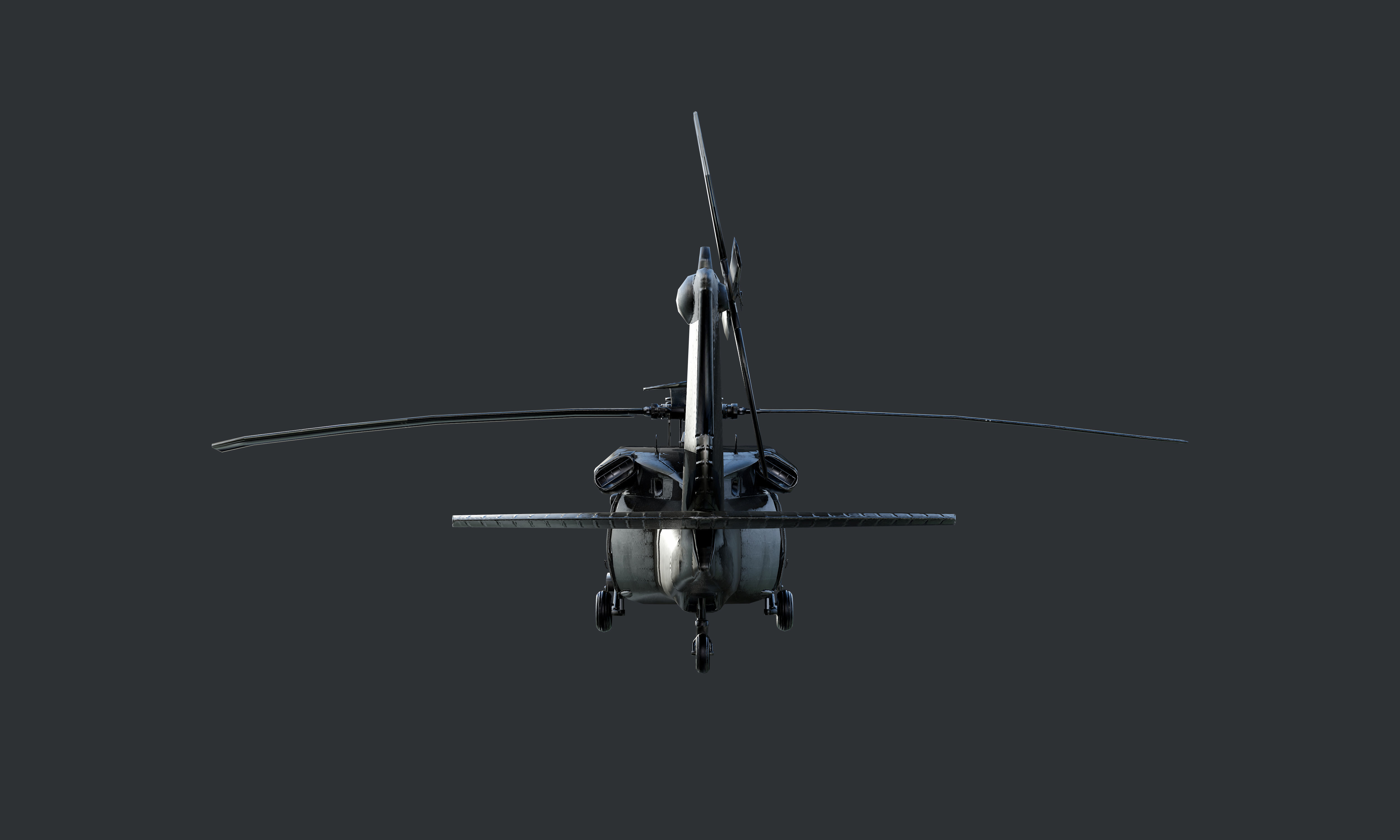 GAME READY Sikorsky UH60 Black Hawk Helicopter Low-poly 3D model_6