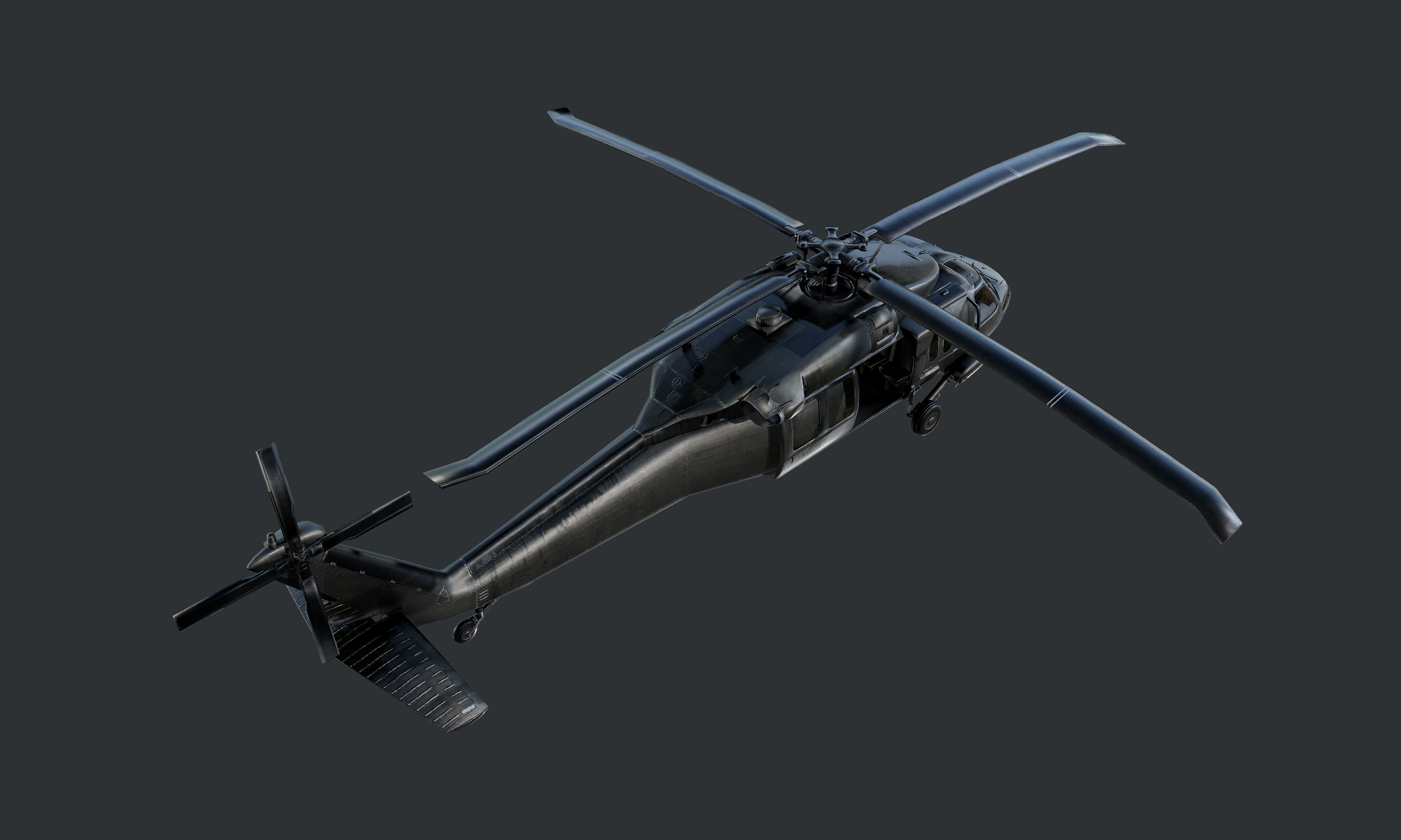 GAME READY Sikorsky UH60 Black Hawk Helicopter Low-poly 3D model_8