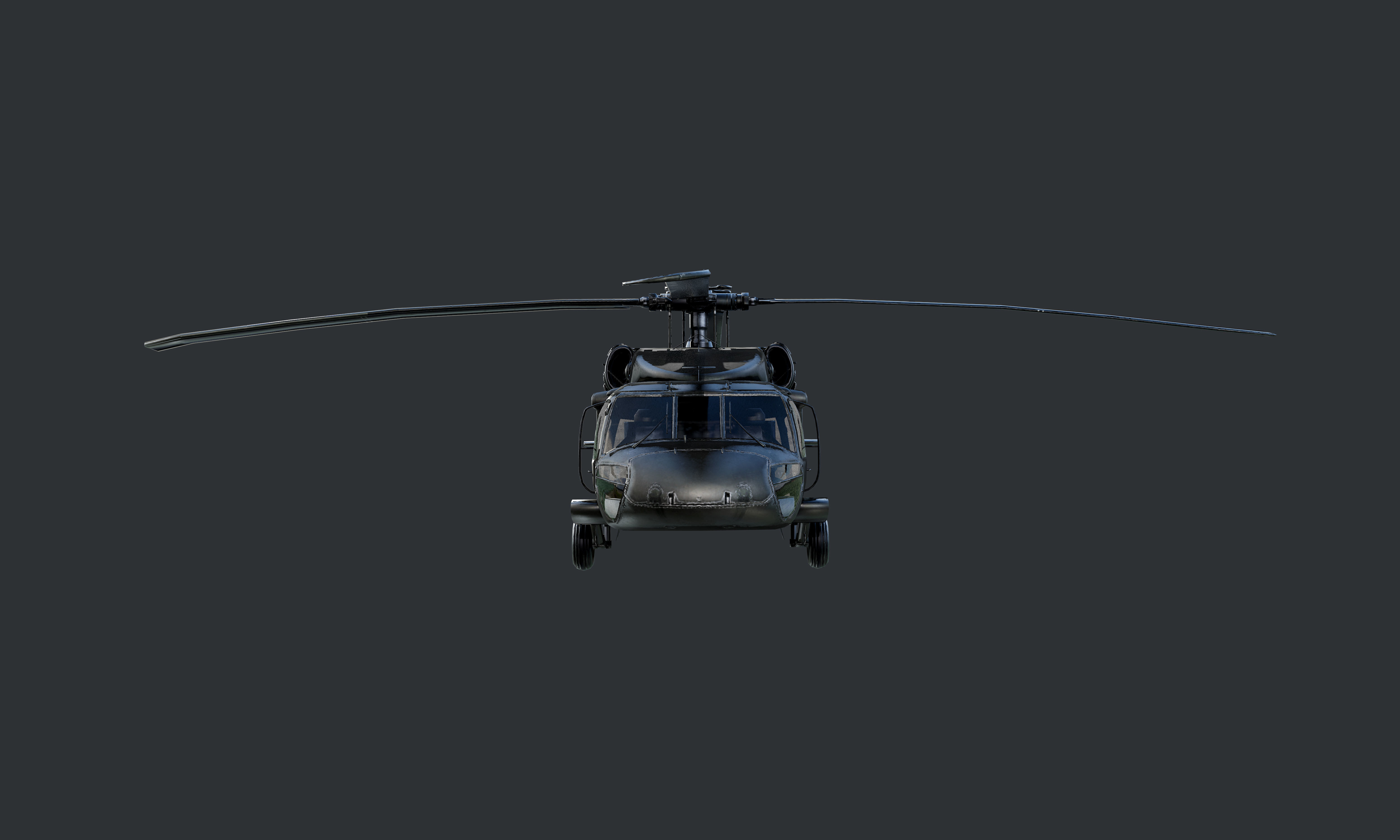 GAME READY Sikorsky UH60 Black Hawk Helicopter Low-poly 3D model_5