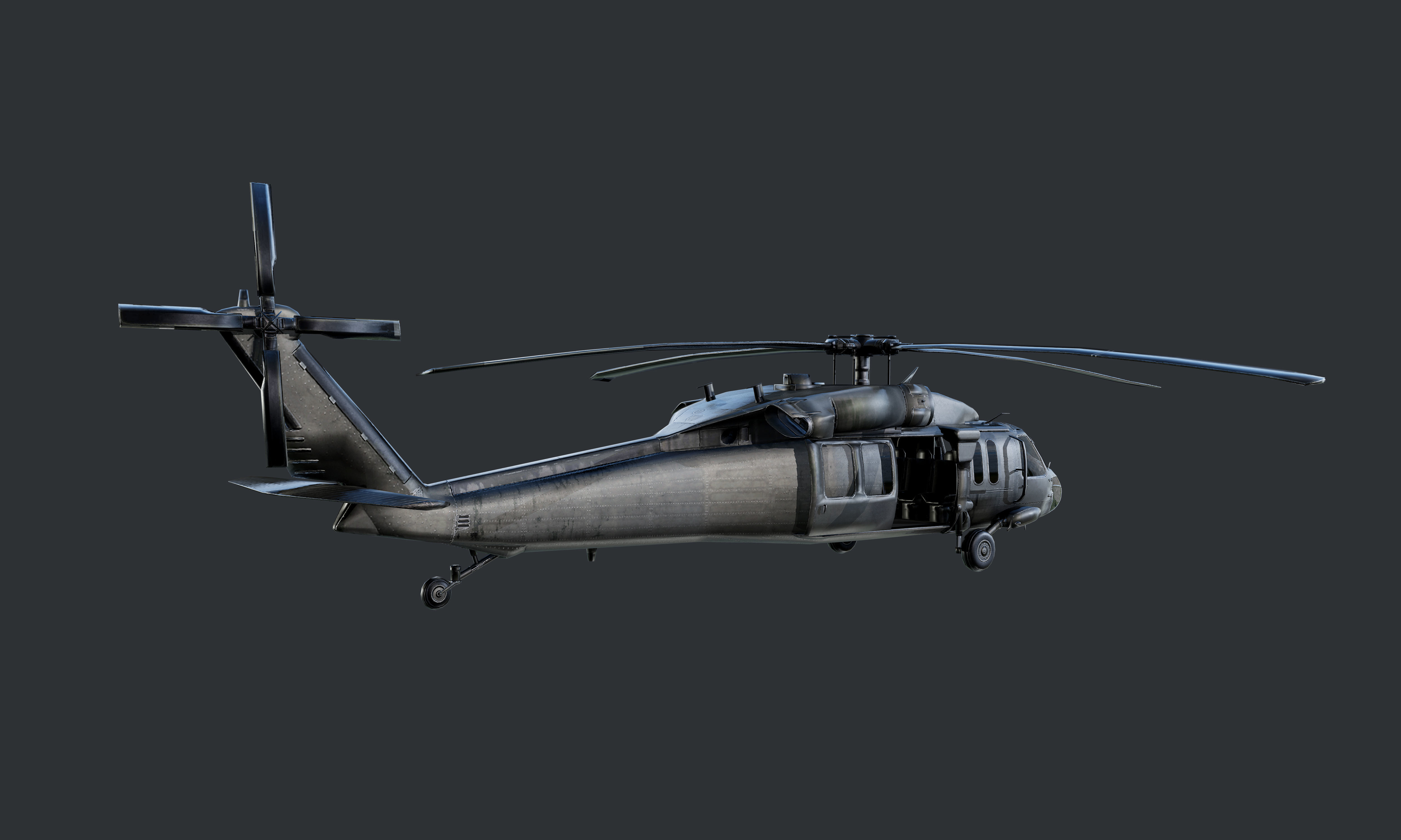 GAME READY Sikorsky UH60 Black Hawk Helicopter Low-poly 3D model_2