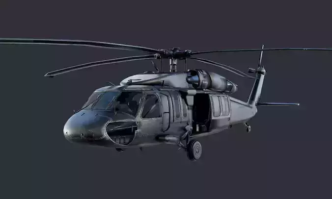 GAME READY Sikorsky UH60 Black Hawk Helicopter Low-poly 3D model