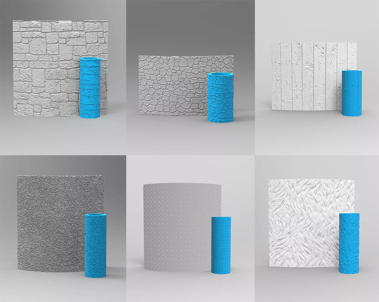 6 SEAMLESS TEXTURE ROLLER  3D print model_0