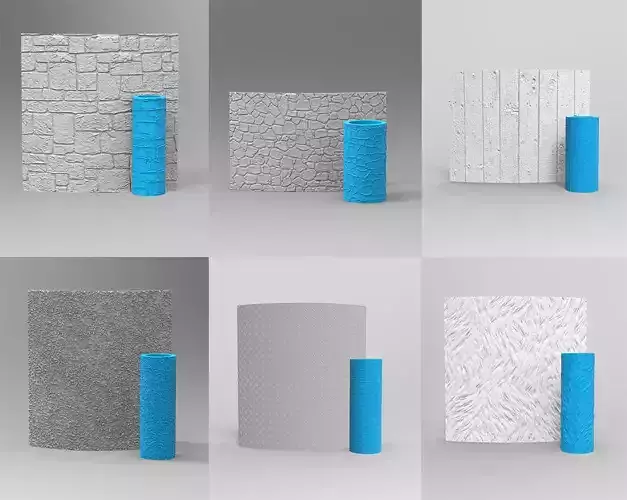 6 SEAMLESS TEXTURE ROLLER  3D print model