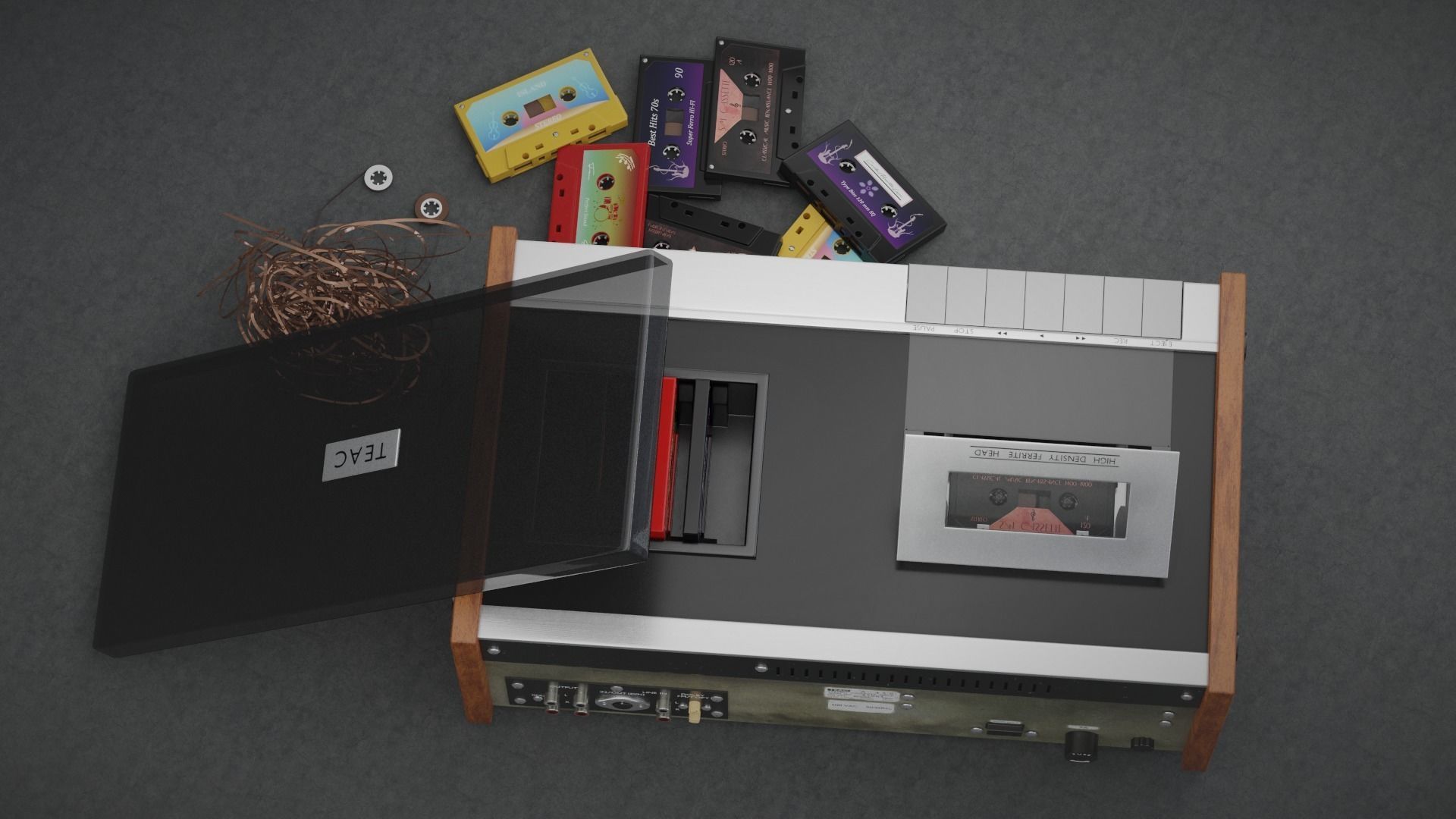 TEAC A-450 Stereo System Low-poly 3D model_2