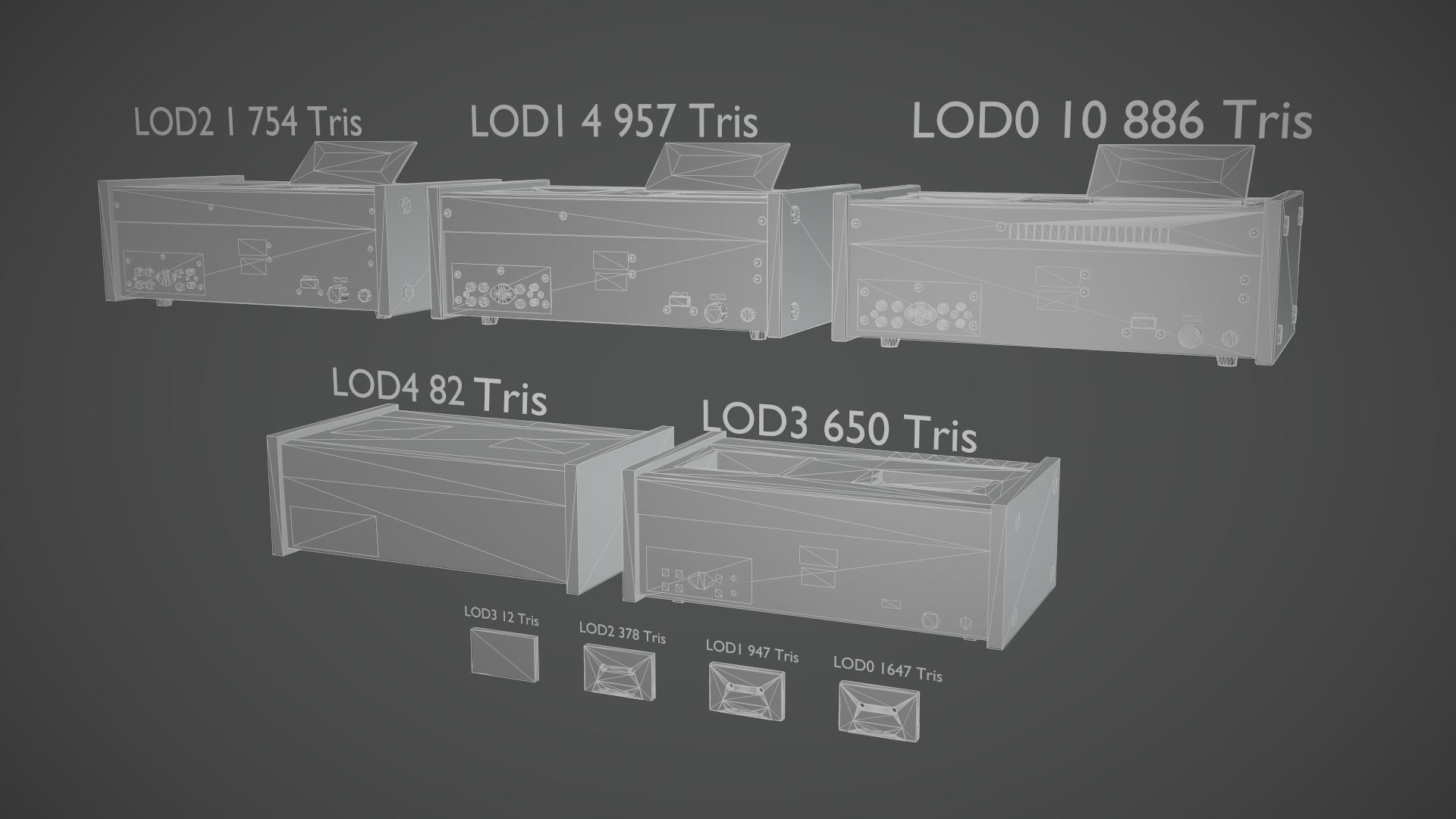 TEAC A-450 Stereo System Low-poly 3D model_5