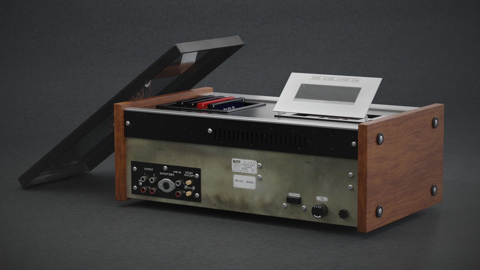 TEAC A-450 Stereo System Low-poly 3D model_1