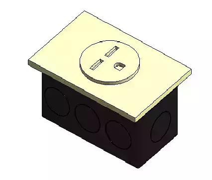 TOMACORRIENTE CON CAJA 3D model