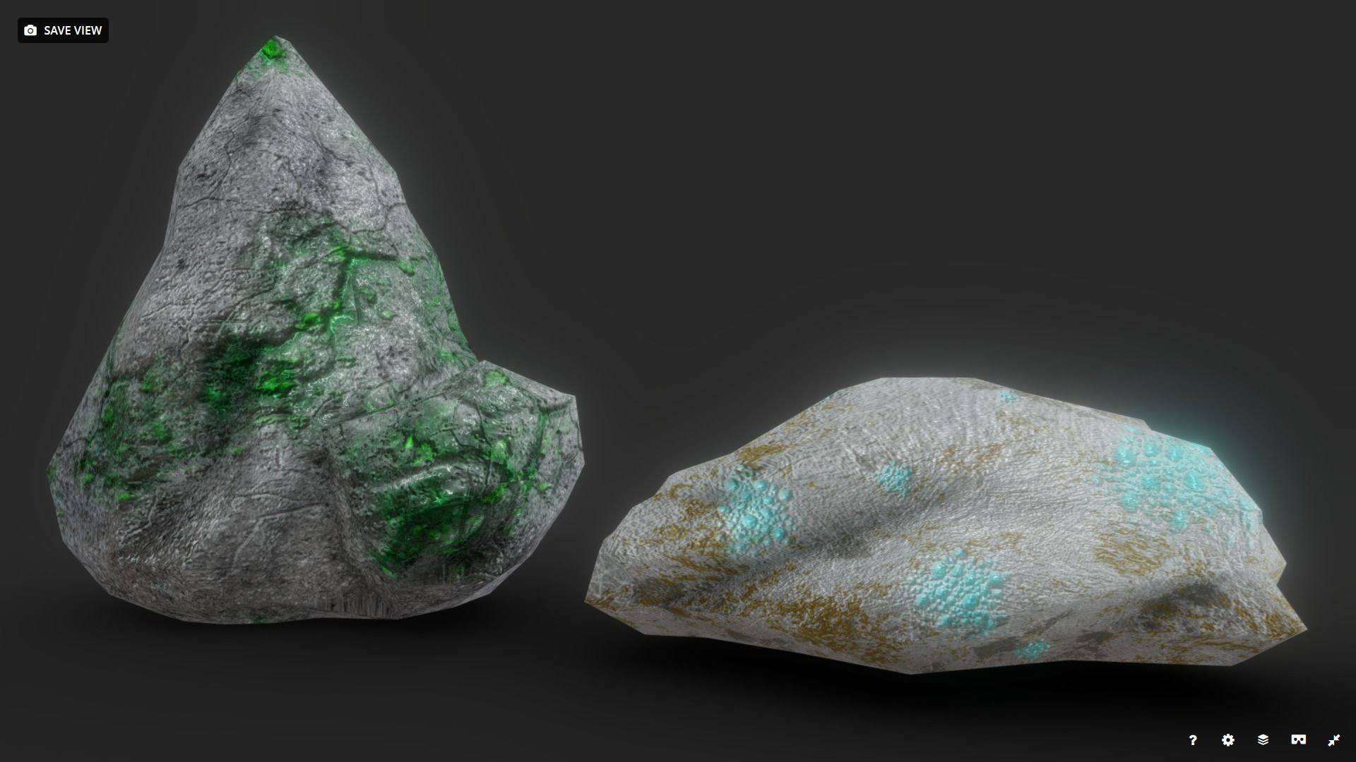 Ores and Ingots Low-poly 3D model_5