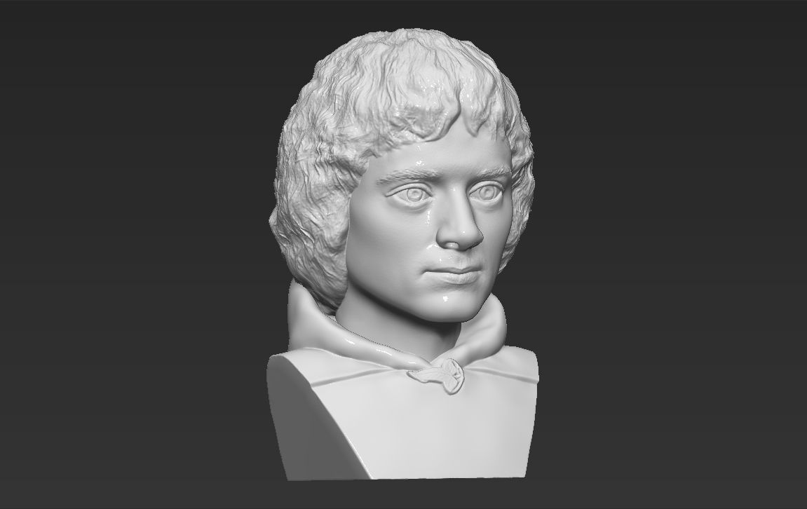 Frodo Baggins The Lord of the Rings bust 3D printing ready  3D print model_9