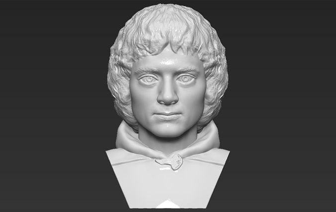 Frodo Baggins The Lord of the Rings bust 3D printing ready  3D print model