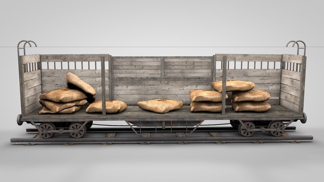 Wild West Farming Wagon 3D model_9