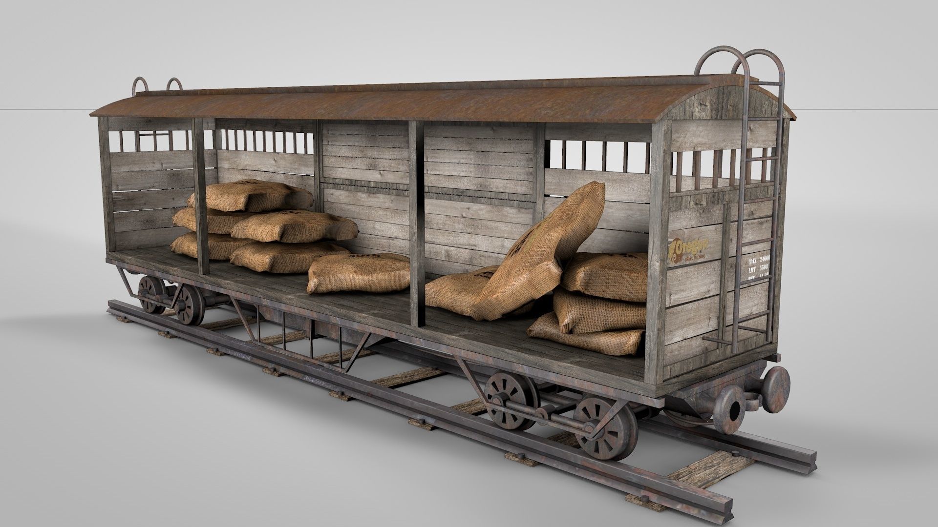 Wild West Farming Wagon 3D model_1