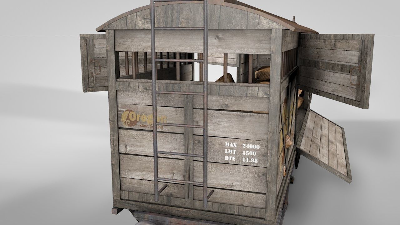 Wild West Farming Wagon 3D model_5