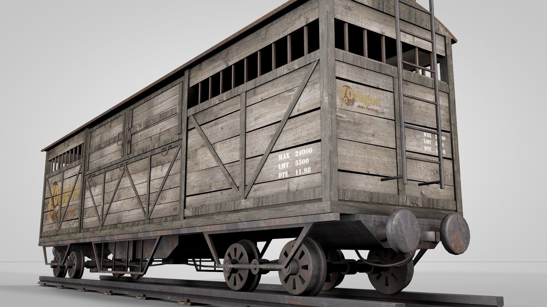 Wild West Farming Wagon 3D model_2