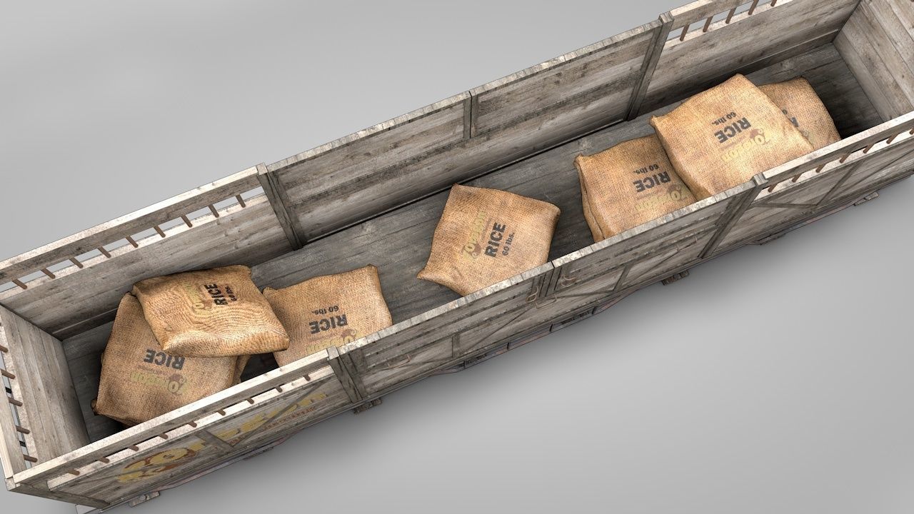 Wild West Farming Wagon 3D model_8