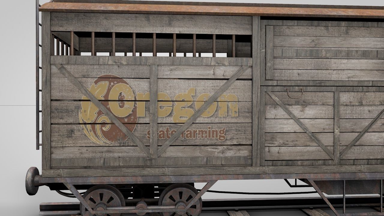 Wild West Farming Wagon 3D model_6