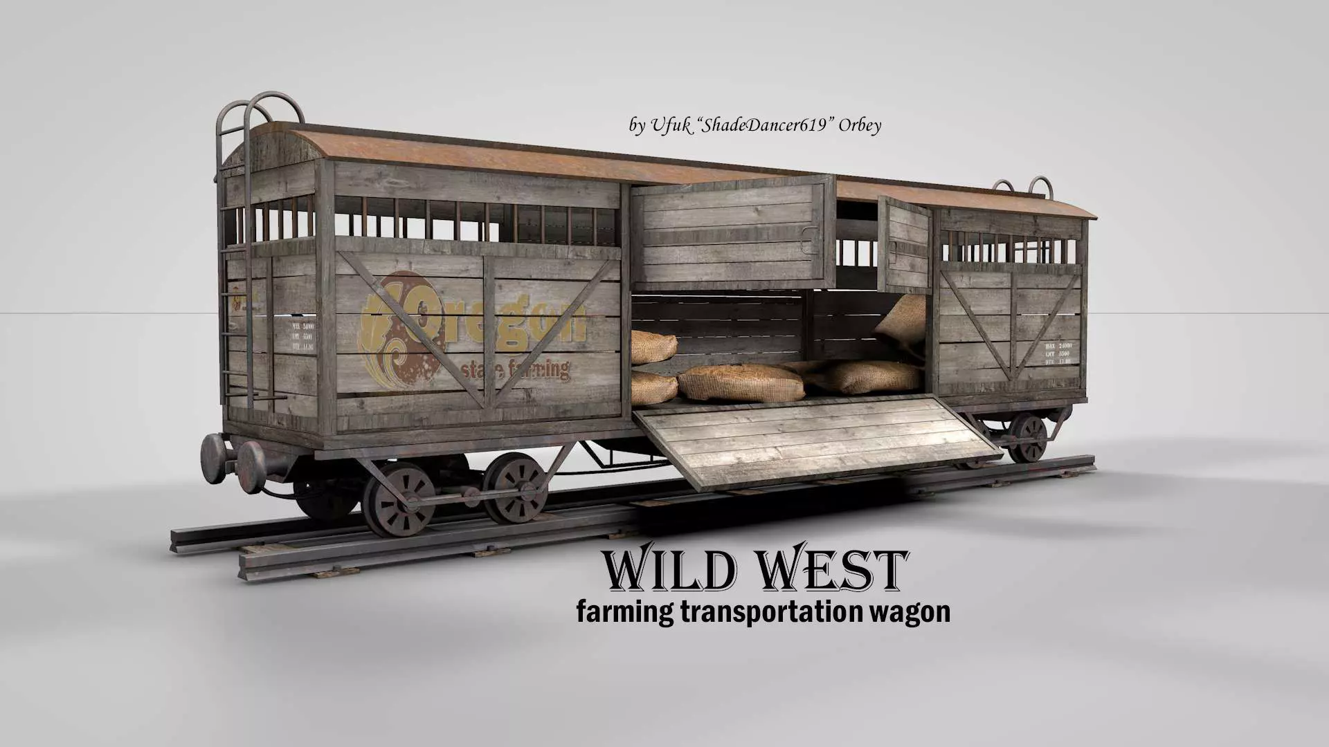 Wild West Farming Wagon 3D model_0