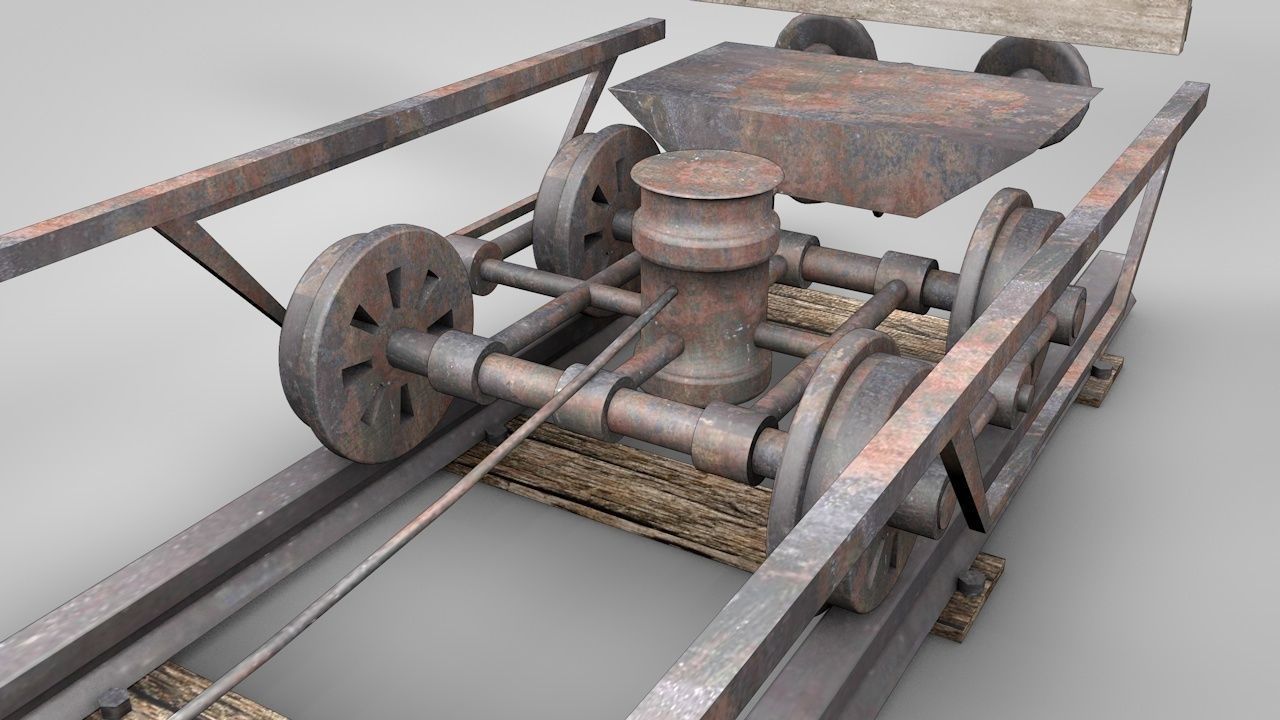 Wild West Farming Wagon 3D model_10
