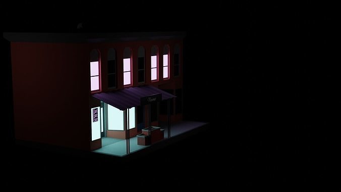 Shop or Restaurant Low-poly 3D model