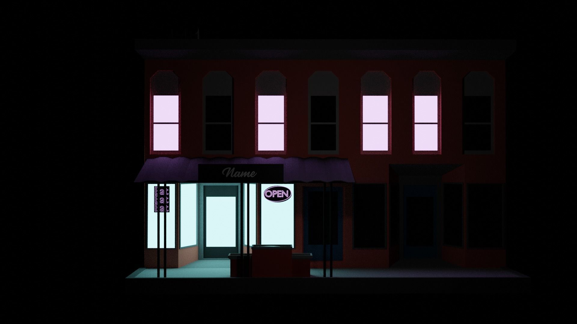 Shop or Restaurant Low-poly 3D model_5