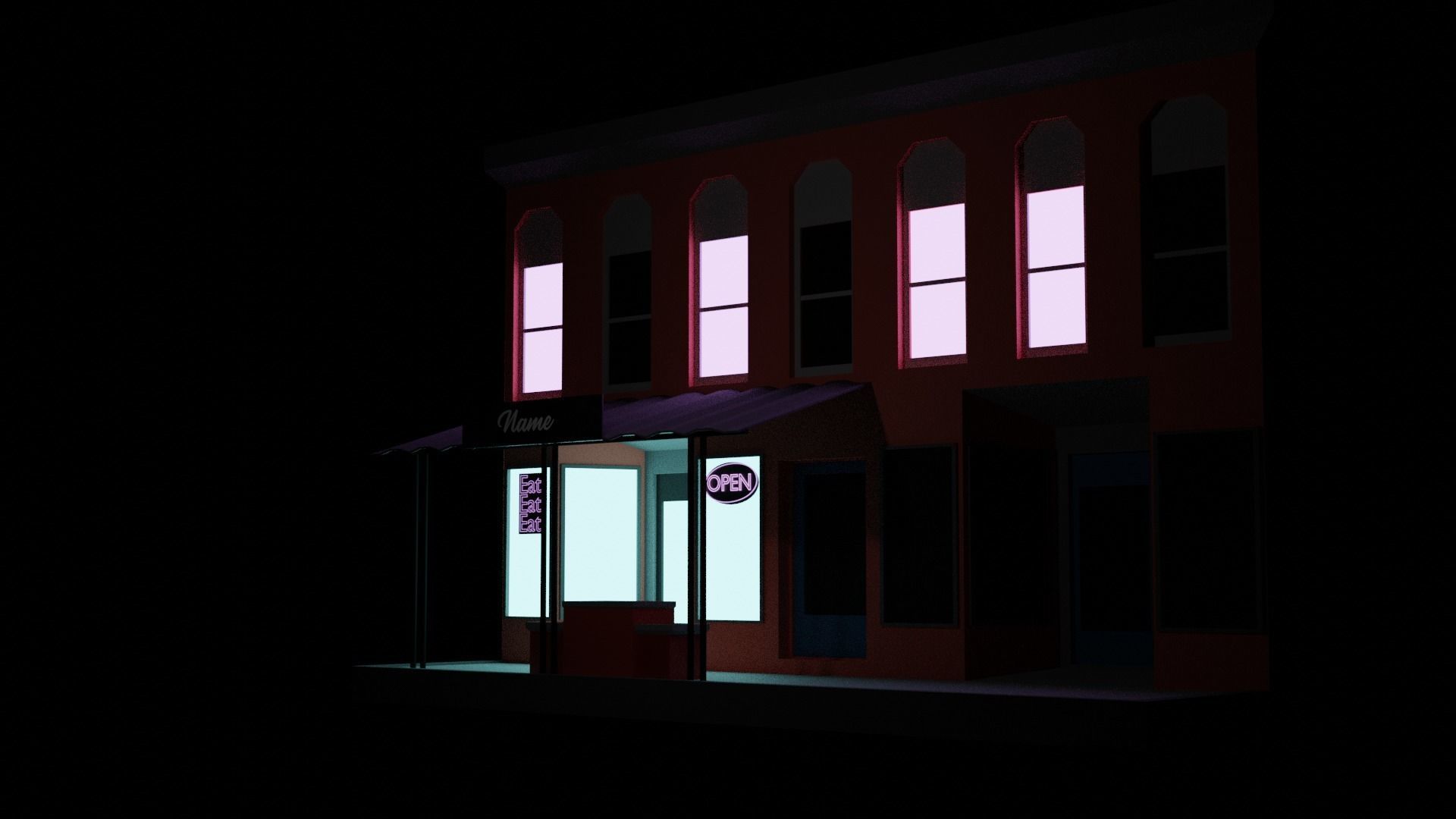 Shop or Restaurant Low-poly 3D model_3