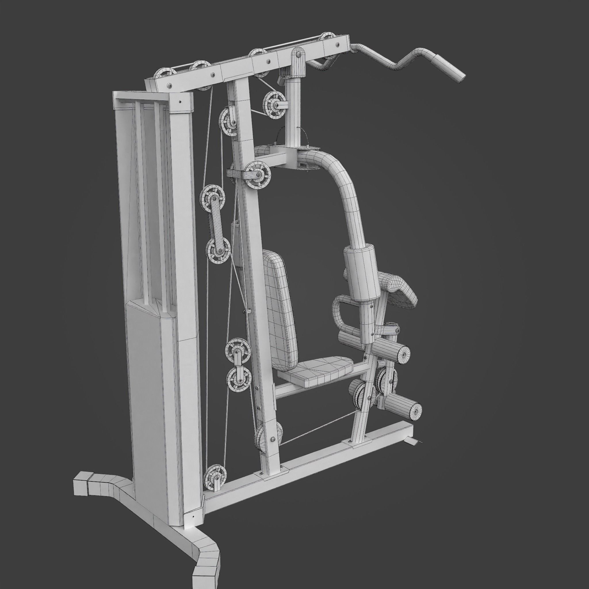Multi-functional home gym station-Exercise Equipment-07 Low-poly 3D model_7