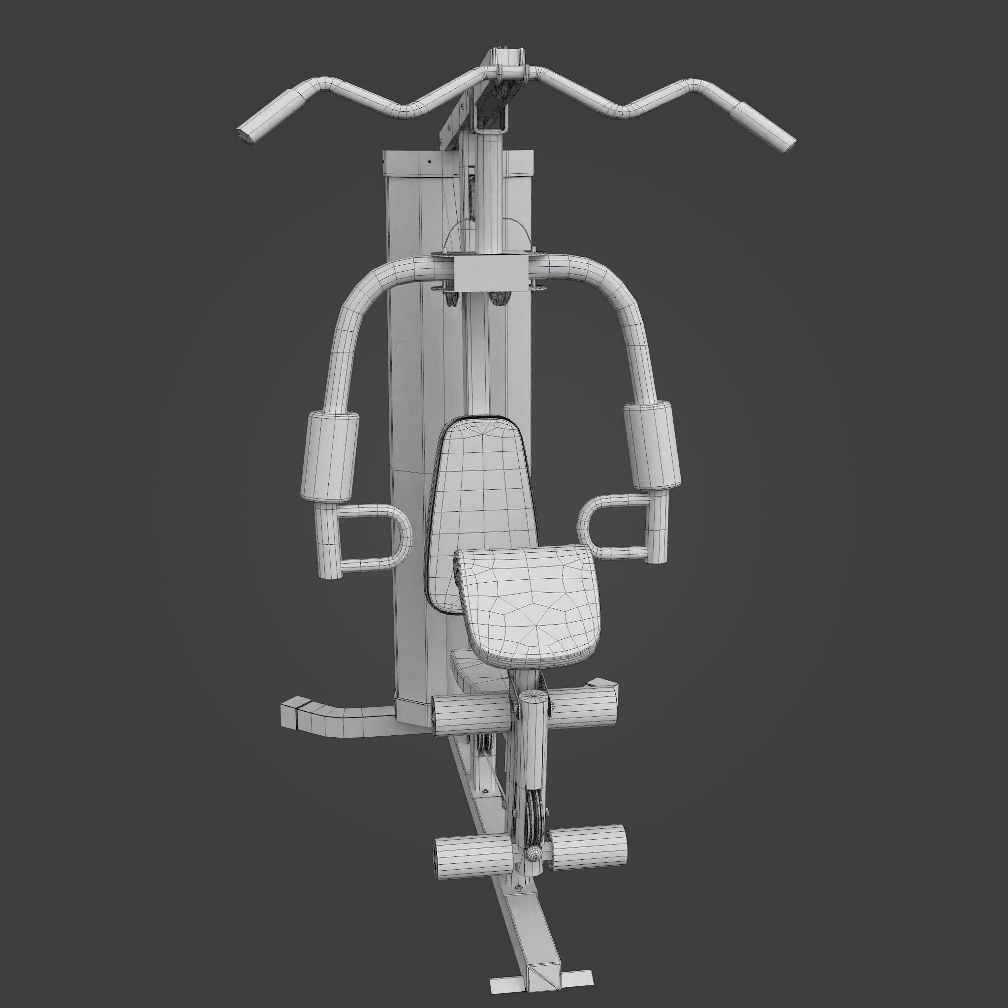 Multi-functional home gym station-Exercise Equipment-07 Low-poly 3D model_4