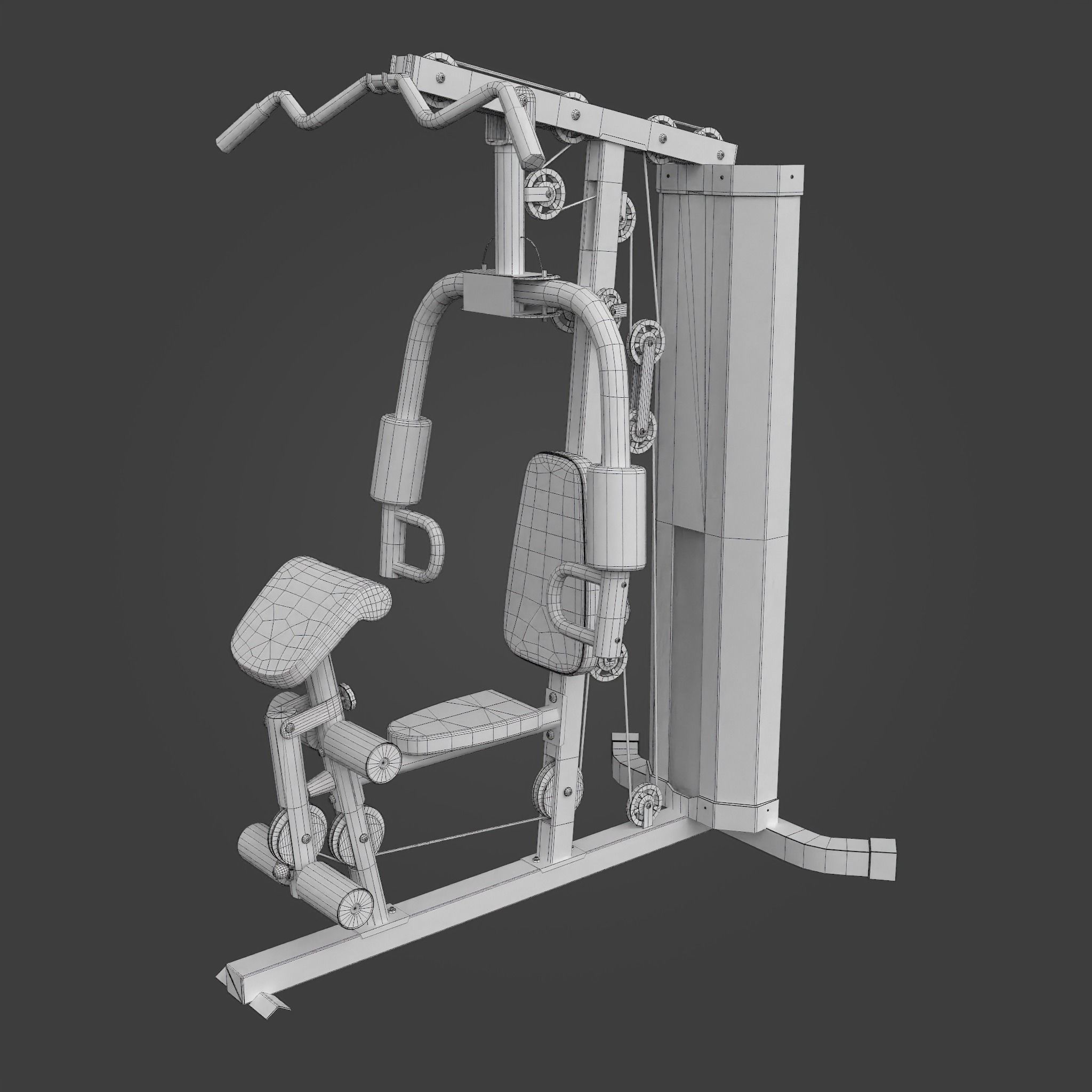 Multi-functional home gym station-Exercise Equipment-07 Low-poly 3D model_2